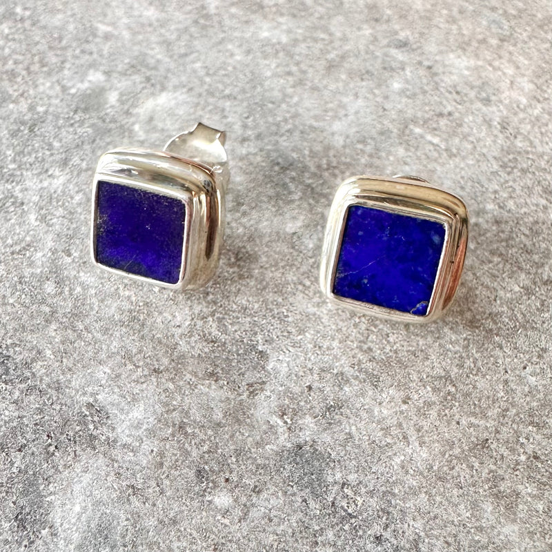 Lapis Lazuli Studs-Tasmanian Jewellery and gemstones-Rare and Beautiful