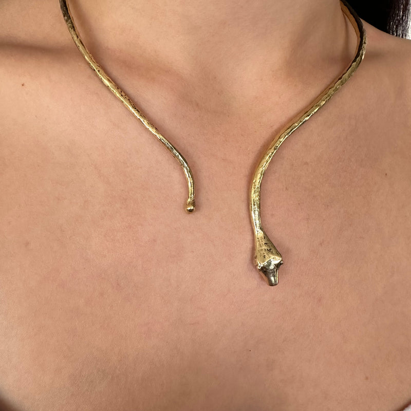 Brass Snake Necklace-Tasmanian Jewellery and gemstones-Rare and Beautiful