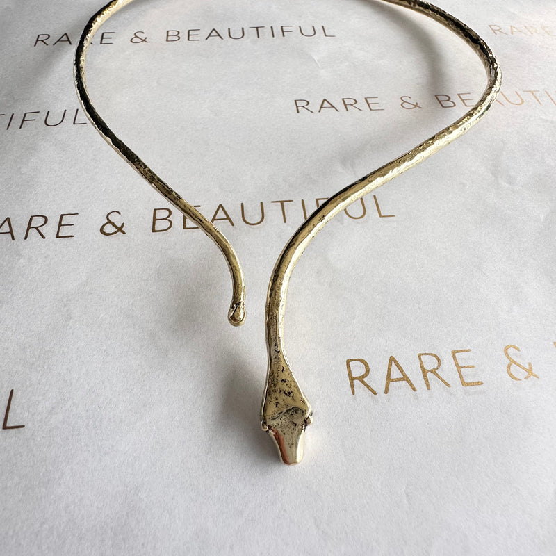 Brass Snake Necklace-Tasmanian Jewellery and gemstones-Rare and Beautiful