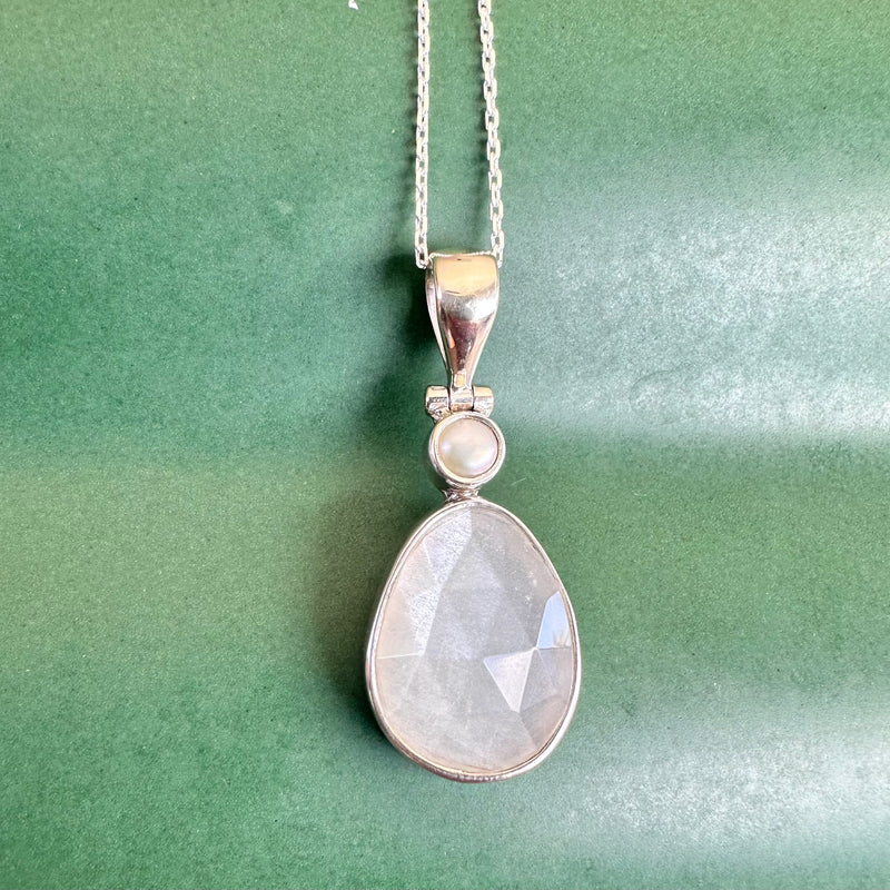Moonstone and Pearl pendant-Tasmanian Jewellery and gemstones-Rare and Beautiful