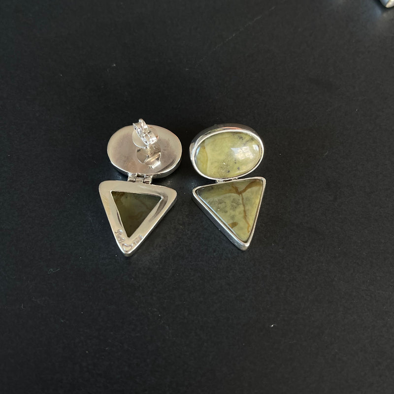 Tasmanian Jade Stud style Drop earring-Tasmanian Jewellery and gemstones-Rare and Beautiful