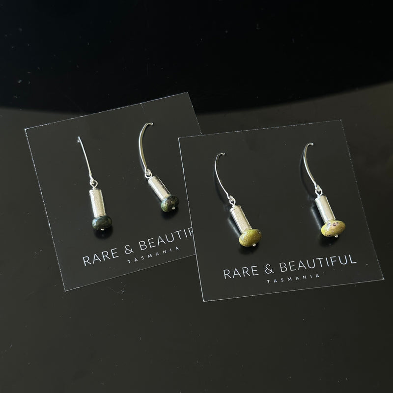 Stichtite and Serpentine Diode Earring-Tasmanian Jewellery and gemstones-Rare and Beautiful
