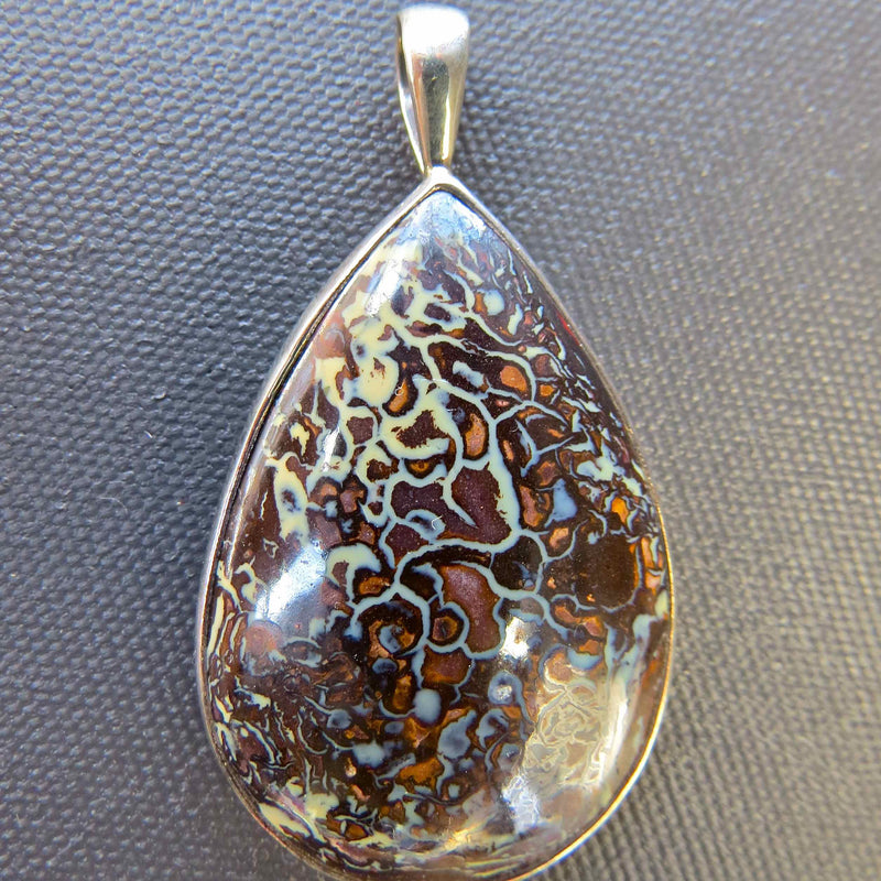 Sterling Silver with Australian Opal Pendant-Tasmanian Jewellery and gemstones-Rare and Beautiful