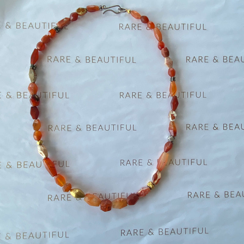 Ancient and antique carnelian and gold necklace-Tasmanian Jewellery and gemstones-Rare and Beautiful