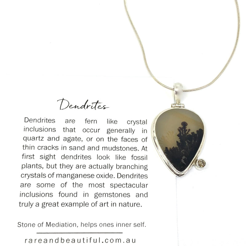 Dendritic Agate with Argyle Diamond-Tasmanian Jewellery and gemstones-Rare and Beautiful