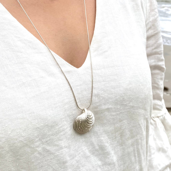 Solid Silver Cowrie Shell necklace. – KCB Jewellery