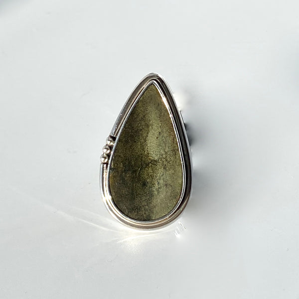 Tasmanian Jade Drop Ring-Tasmanian Jewellery and gemstones-Rare and Beautiful