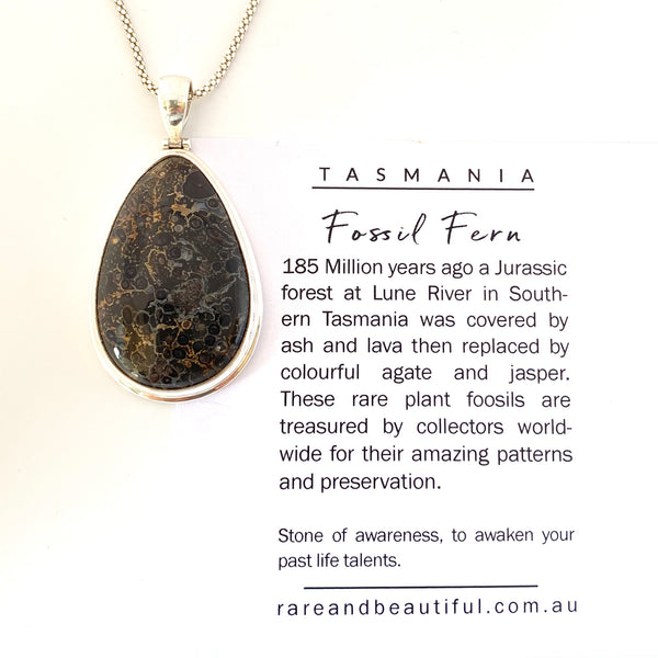 Tasmanian Fossil Fern Pendant-Tasmanian Jewellery and gemstones-Rare and Beautiful