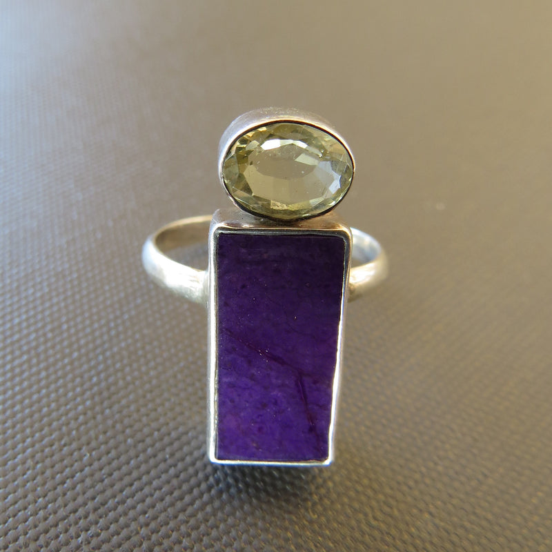 Timeless Sugilite and Citrine Ring-Tasmanian Jewellery and gemstones-Rare and Beautiful
