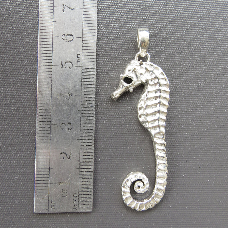 Sterling Silver Seahorse Pendant - large-Tasmanian Jewellery and gemstones-Rare and Beautiful
