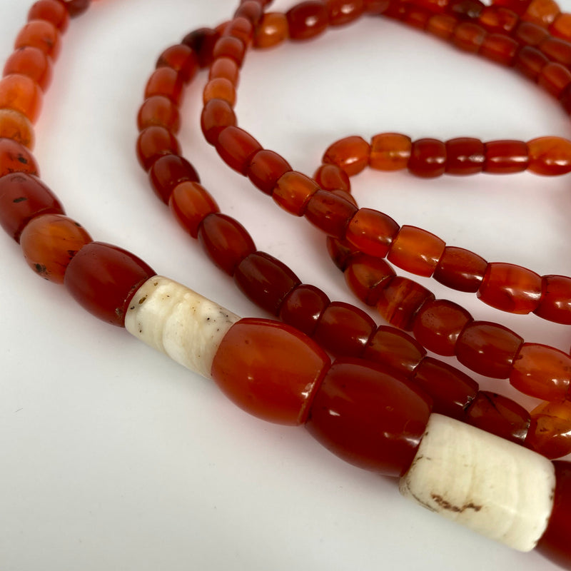 Antique Naga carnelian and conch shell necklace-Tasmanian Jewellery and gemstones-Rare and Beautiful