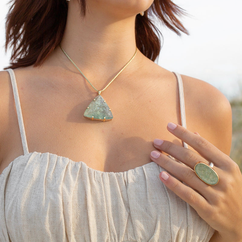 Triangle Aquamarine Pendant-Tasmanian Jewellery and gemstones-Rare and Beautiful