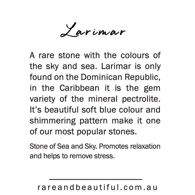 Sweet Larimar Ring-Tasmanian Jewellery and gemstones-Rare and Beautiful