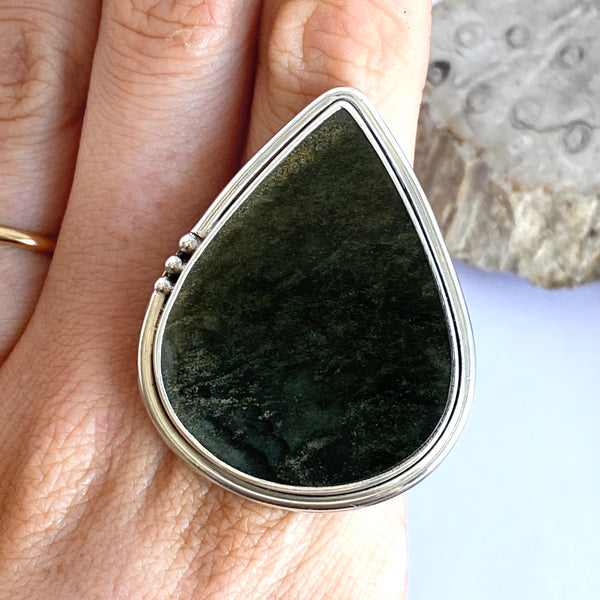 jade from Tasmanian set in sterling silver- ring 