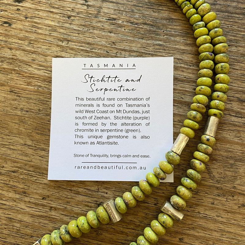 Serpentine and Stitchite bead Necklace-Tasmanian Jewellery and gemstones-Rare and Beautiful