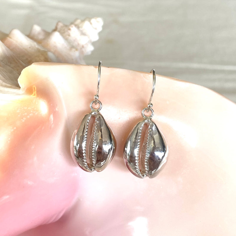 Cowrie Shell Earrings-Tasmanian Jewellery and gemstones-Rare and Beautiful