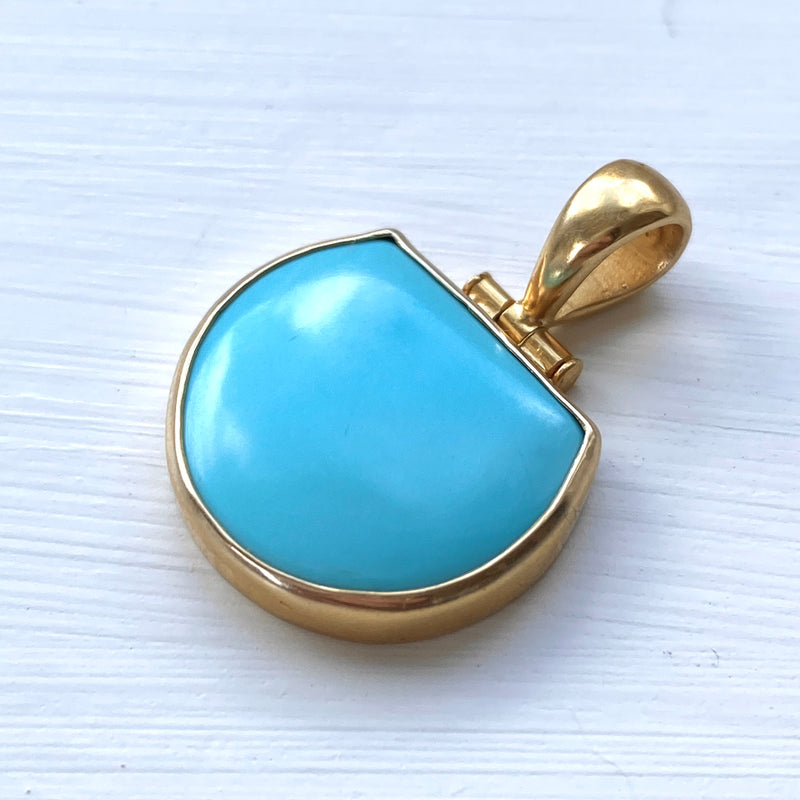 Gold Tasmanian Turquoise Pendant-Tasmanian Jewellery and gemstones-Rare and Beautiful