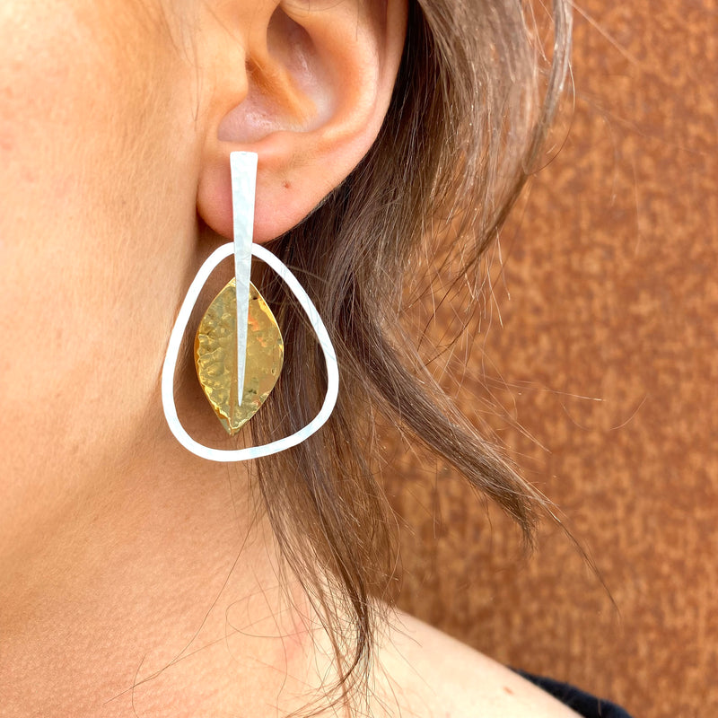Stylised Leaf Earrings-Tasmanian Jewellery and gemstones-Rare and Beautiful