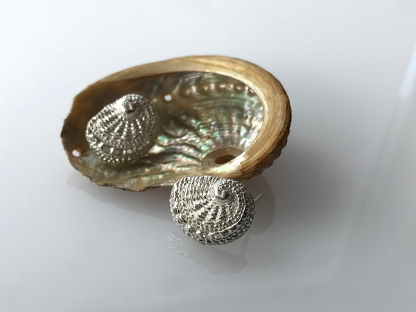 sterling silver cast abalone studs 