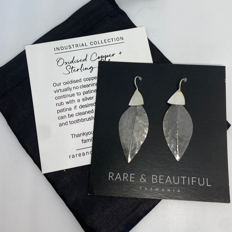 Single Leaf Earrings-Tasmanian Jewellery and gemstones-Rare and Beautiful