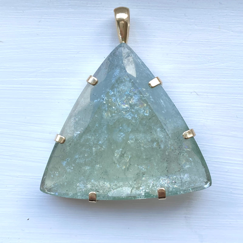 Triangle Aquamarine Pendant-Tasmanian Jewellery and gemstones-Rare and Beautiful