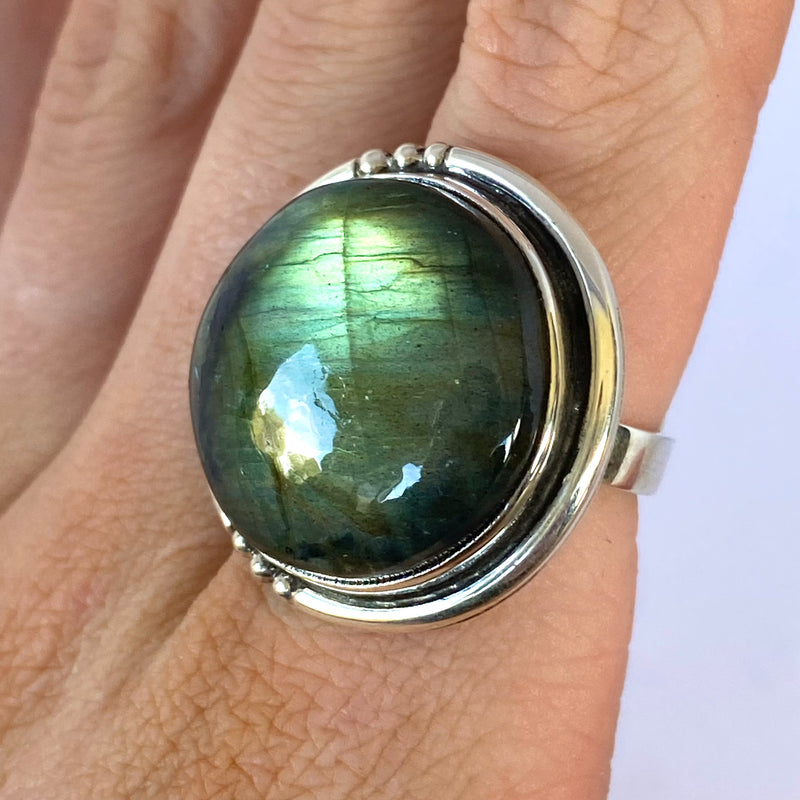Circular Labradorite Ring-Tasmanian Jewellery and gemstones-Rare and Beautiful