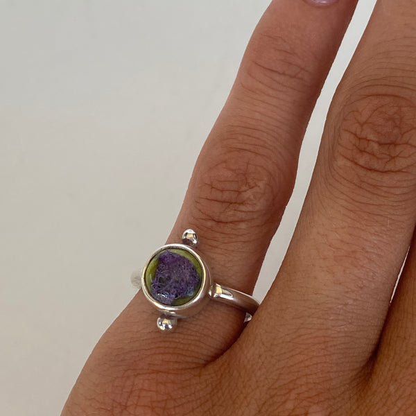Stichtite and Serpentine circular ring-Tasmanian Jewellery and gemstones-Rare and Beautiful