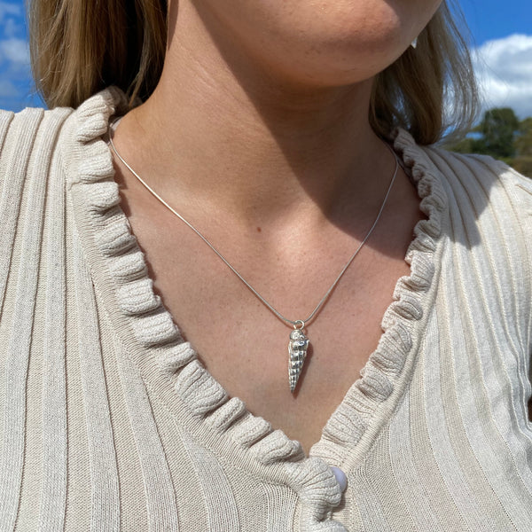 wentletrap shell pendant in sterling silver 