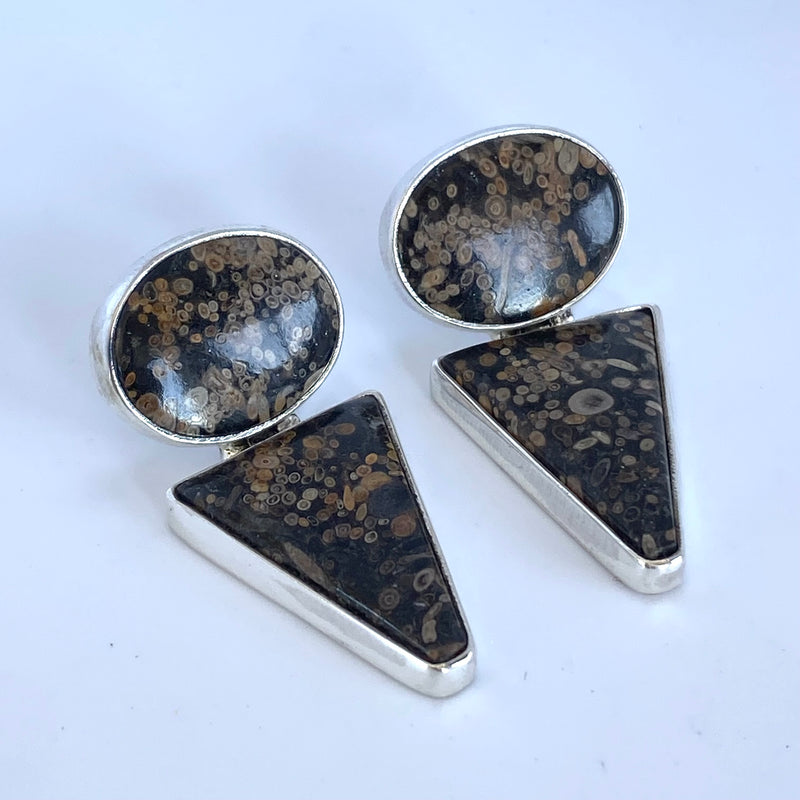 Fossil Fern Earrings-Tasmanian Jewellery and gemstones-Rare and Beautiful