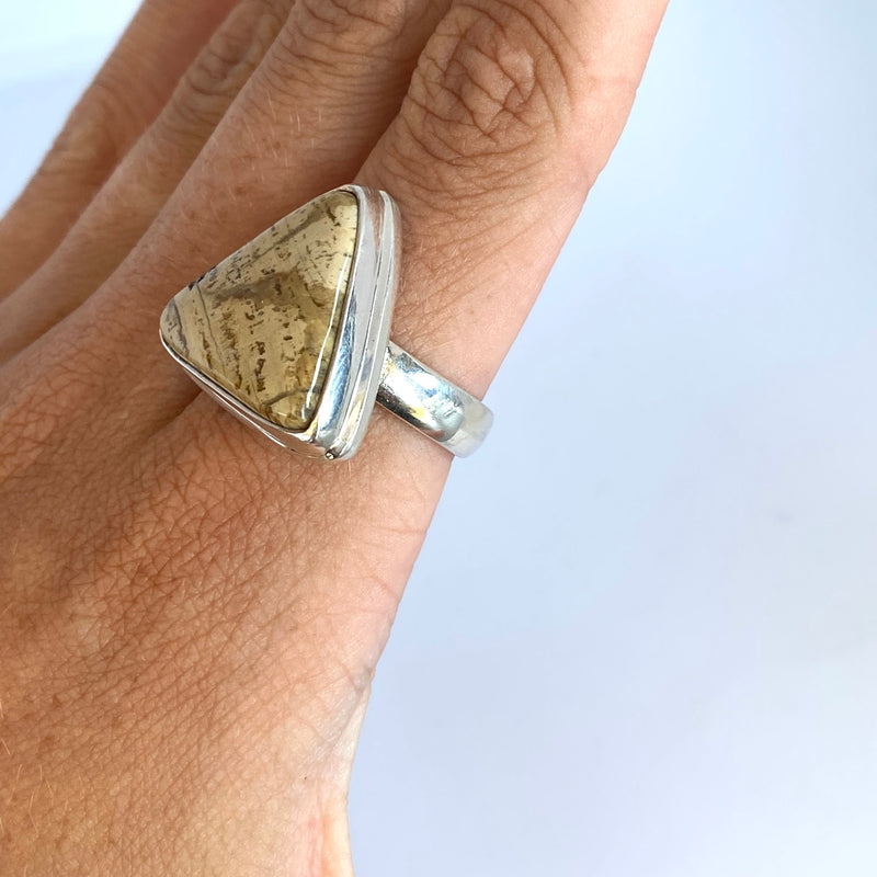 Tasmanian Fossil Wood Ring-Tasmanian Jewellery and gemstones-Rare and Beautiful