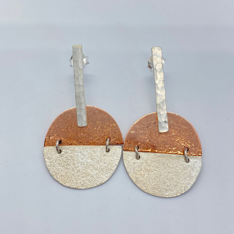 Sterling silver and copper earrings
