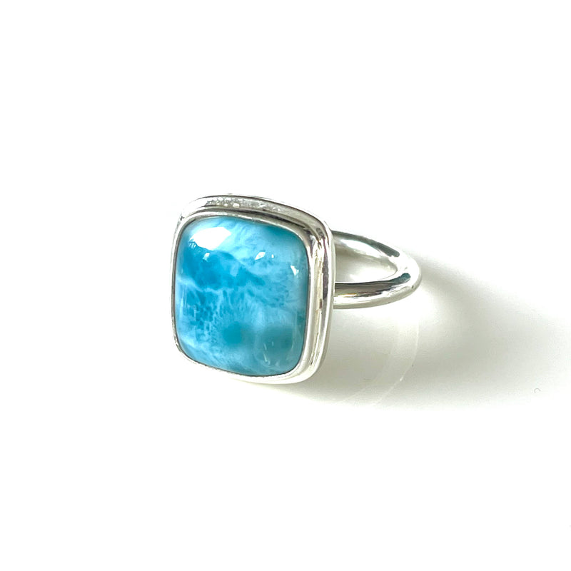 Rounded band Larimar Ring-Tasmanian Jewellery and gemstones-Rare and Beautiful